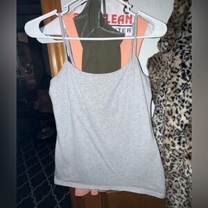 Light gray cami with bra shelf size medium